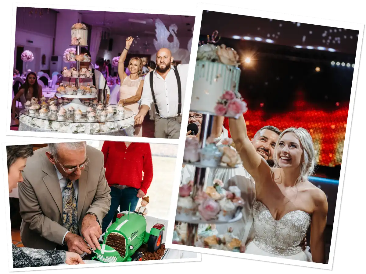 Zahlreiche zufriedene Kundinnen und Kunden beim Genuss von Torten, Cupcakes und süßen Buffets der 7 Sachen Manufaktur bei Hochzeiten und Events in OWL.
